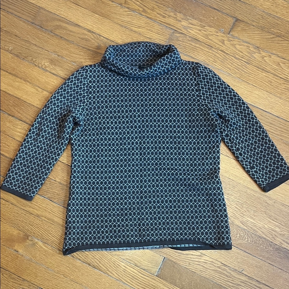 Talbots Women's Cowl Neck Sweater - Black and Gray